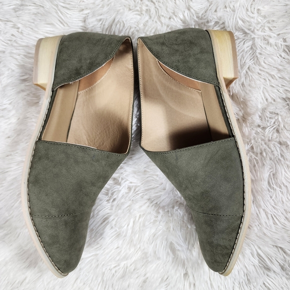 NWOB Journee Collection Olive Green D'Orsay Style Flats 10 - Picture 6 of 10